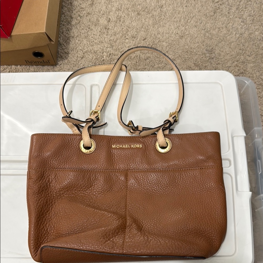 Michael Kors Brown Leather Tote Bag